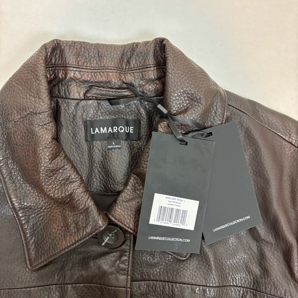 LAMARQUE Marlowe Coat in Rub Off Brow Size L - Picture 8 of 11